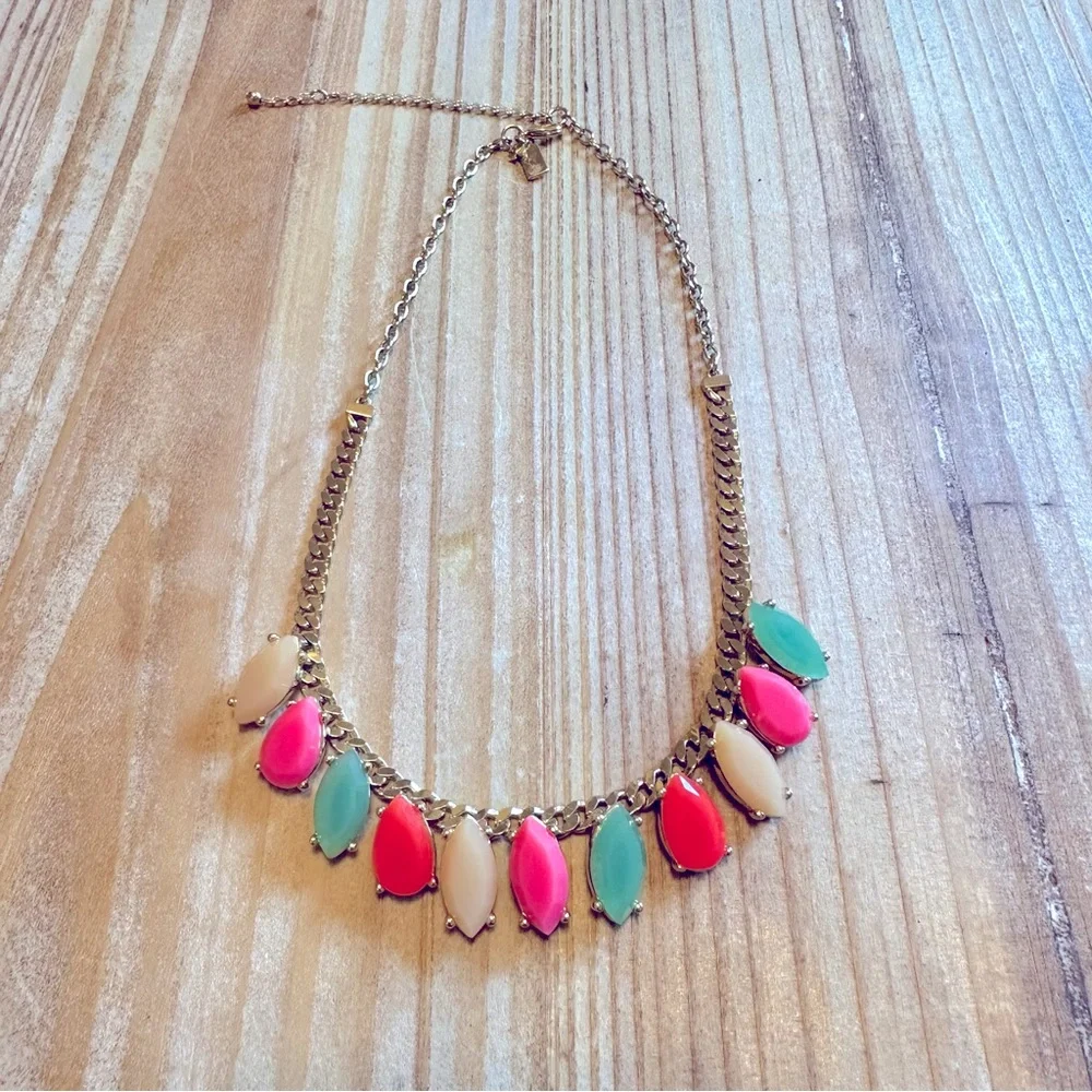 Kate Spade - Gardens of Paris Crystal Fridge Necklace, coral, pink, mint, cream - Picture 1 of 5